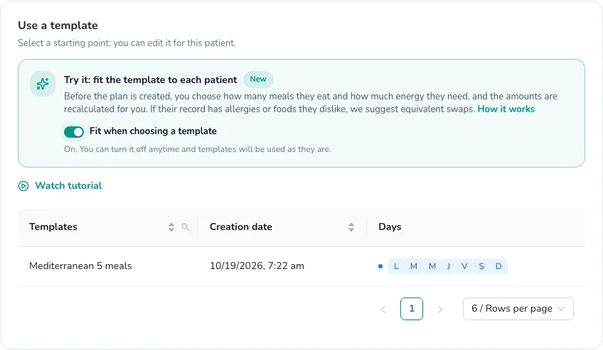 Turn on Fit when choosing a template