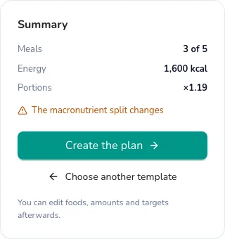 Summary and the Create the plan button