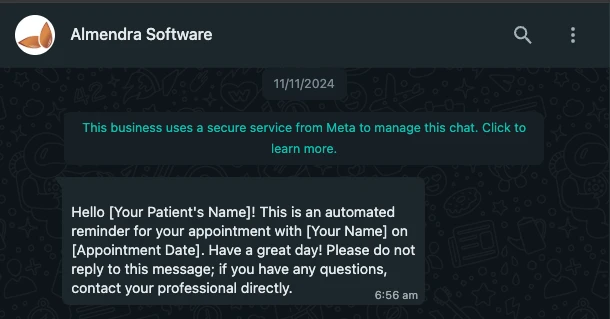 The message your patient receives